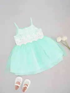 Pantaloons Baby Girls Self Design Cotton Fit & Flare Dress