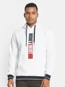Octave Men Typography Printed Hooded Long Sleeves Sweatshirt