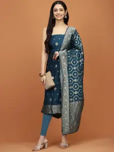 Meena Bazaar Floral Woven Design Unstitched Dress Material