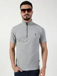 Thomas Scott Men High Neck Solid Casual T-shirt