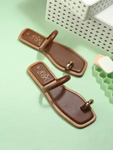 Zebba Women Fashion Synthetic Leather One Toe Flats