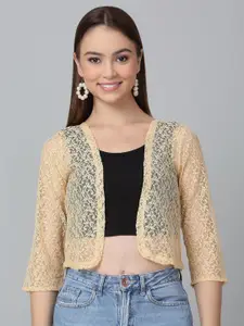 Dressitude Self Design Open Front Shrug