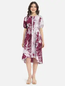 BAESD Women Tie and Dye Printed A-Line Dress