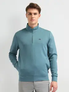 Arrow Sport Men Mock Collar Pure Cotton Pullover Sweatshirt