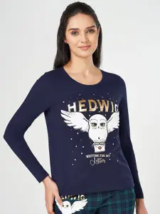 Dreamz by Pantaloons Women Cotton Round Neck Printed Cotton Lounge Tshirts