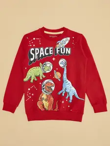 Pantaloons Junior Boys Graphic Printed Long Sleeves Cotton Sweatshirt