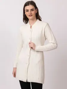 TWENTY ME Women Cable Knit Longline Button Closure Cardigan Sweaters