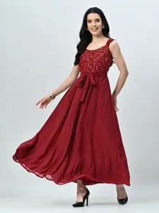 BAESD Women Embellished Sequined Maxi Dress