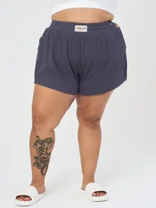 SPIRIT ANIMAL Women Plus Size Mid-Rise Lounge Shorts