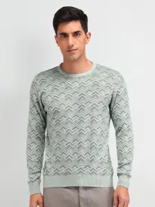 Arrow Men Chevron Printed Cotton Pullover