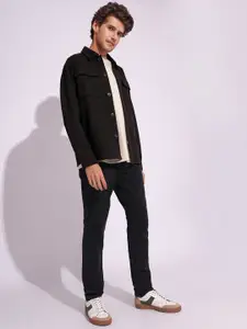 SELECTED Men Spread Collar Solid Cotton Casual Shirt