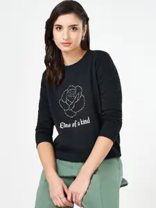 Honey by Pantaloons Women Graphic Printed Cotton Sweatshirt