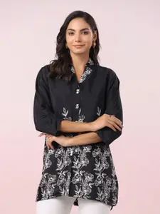 JISORA Women Floral Printed Shirt Style Top