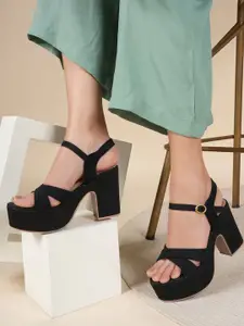 DressBerry Block Sandals with Buckles