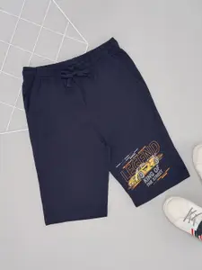 Pantaloons Junior Boys Typography Cotton High-Rise Regular Fit Shorts
