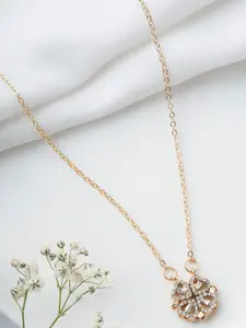 JOKER & WITCH Roxanne Rose Gold-Plated Rhinestone Stone Studded Necklace