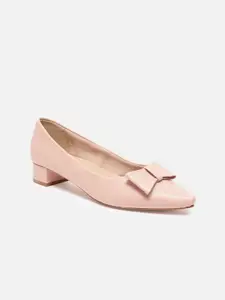 Allen Solly Woman Pointed Toe Block Heel Pumps with Bows