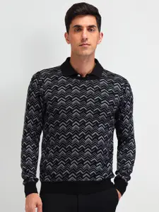 Arrow Men Chevron Printed Cotton Pullover