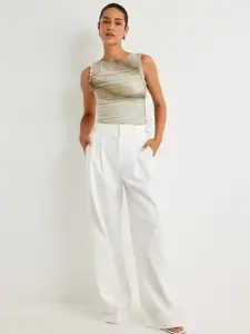 Koton Women Abstract Printed Round Neck Top