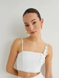 Koton Women Solid Shoulder Straps Cotton Top