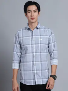 Majestic Man Men Comfort Spread Collar Checked Cotton Slim Fit Casual Shirt