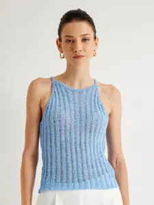 Koton Women Self Design Shoulder Straps Top