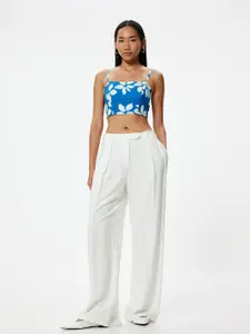 Koton Women Floral Printed Shoulder Straps Cotton Top