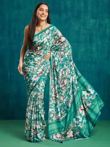 RACHNA Floral Printed Saree with Blouse Piece