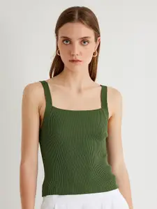 Koton Women Solid Shoulder Straps Top