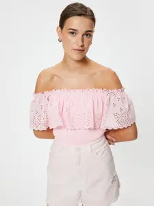 Koton Women Self Design Off-Shoulder Top