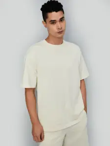 max Men Solid Round Neck Cotton T-shirt