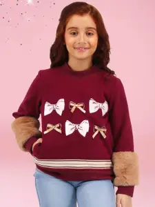 CUTECUMBER Girls Embellished Full Sleeve Sweatshirts