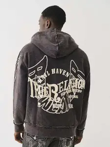 True Religion Men Cotton Printed Hooded Sweatshirt