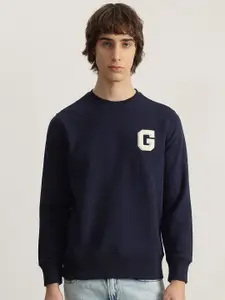 GANT Men Solid Round Neck Pullover Style Sweatshirt