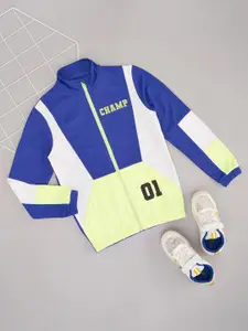 Pantaloons Junior Boys Mock Collar Colourblocked Sports Bomber Jacket