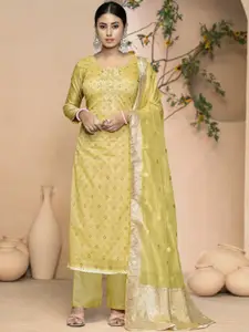 Maroosh Floral Embellished Beads and Stones Unstitched Dress Material