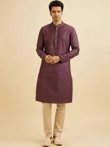 Manyavar Embroidered Straight Sequinned Kurta with Pyjamas