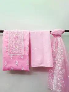 Maroosh Floral Embroidered Organza Unstitched Dress Material