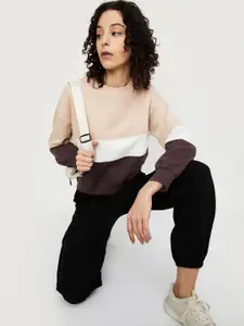 max Women Cotton Colourblocked Sweatshirt