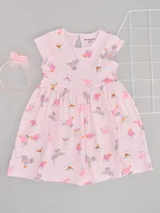 Pantaloons Junior Girls Floral Printed Fit & Flare Dress