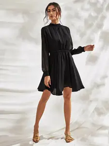 ODETTE Women High Neck Fit & Flare Dress