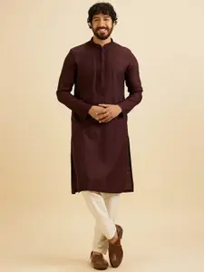 Manyavar Geometric Embroidered Thread Work Kurta with Pyjama
