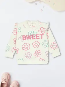 max Girls Graphic Printed Long Sleeves Pullover Sweatshirt