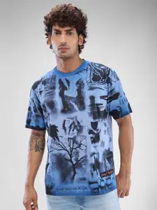 SPYKAR Men Abstract Printed Round Neck Cotton T-shirt
