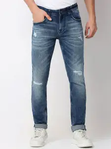 SPYKAR Men Slim Fit Low-Rise Mildly Distressed Stretchable Jeans