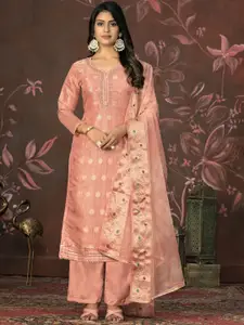 Maroosh Geometric Woven Design Beads and Stones Cotton Jacquard Unstitched Dress Material