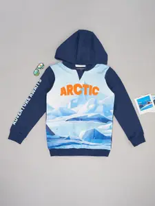 Pantaloons Junior Boys Arctic Printed Cotton Hooded Sweatshirt