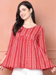 KALINI Striped Cotton Empire Top