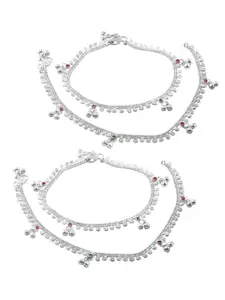 Heer Collection Set of 2 Silver-Plated Anklet