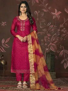 Maroosh Floral Embellished Unstitched Dress Material